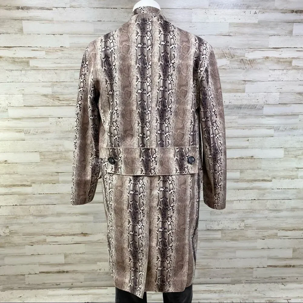 BlankNYC Snake Charmer Faux Suede Jacket Coat Womens Size XS Brown Tan